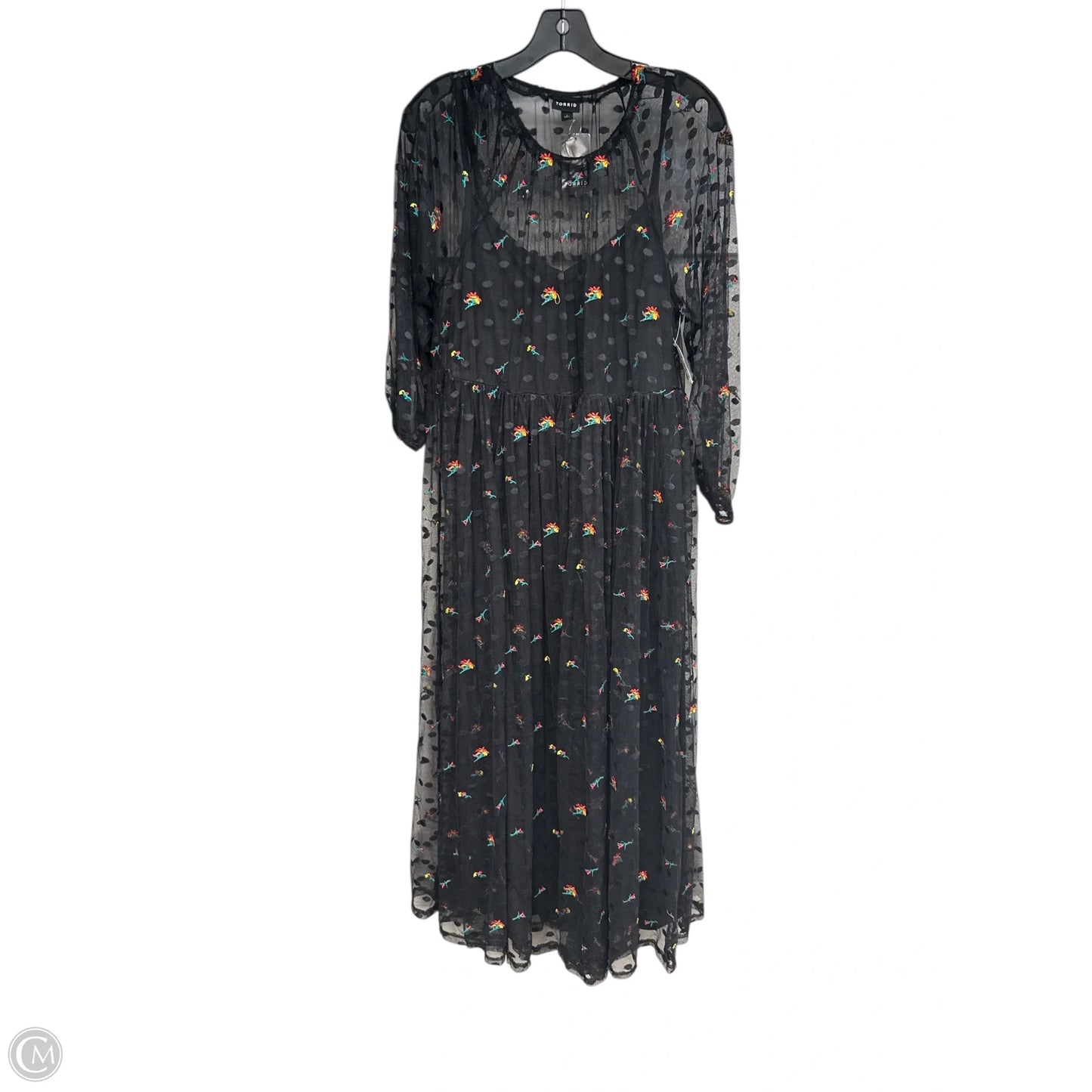 Dress Casual Maxi By Torrid In Black & Yellow, Size: 1x