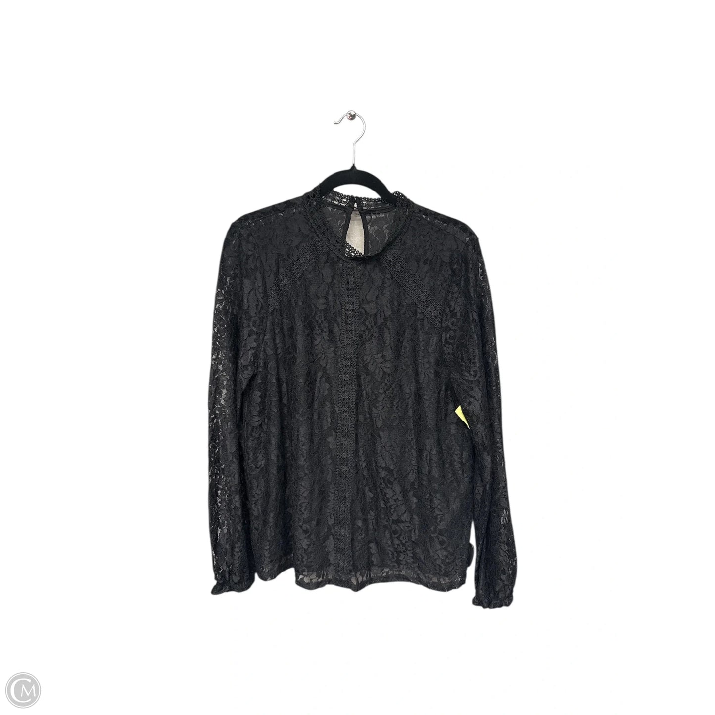 Blouse Long Sleeve By Clothes Mentor In Black, Size: L