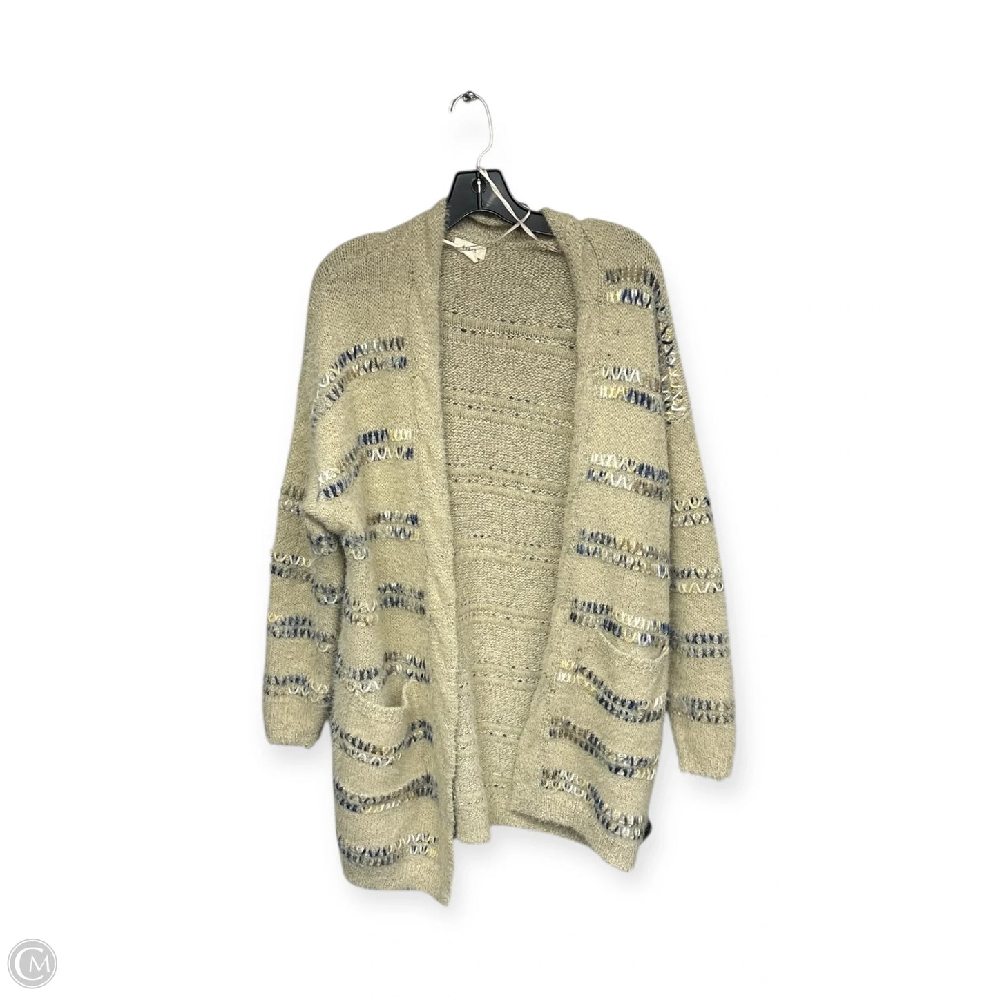 Sweater Cardigan By Debut In Blue & Tan