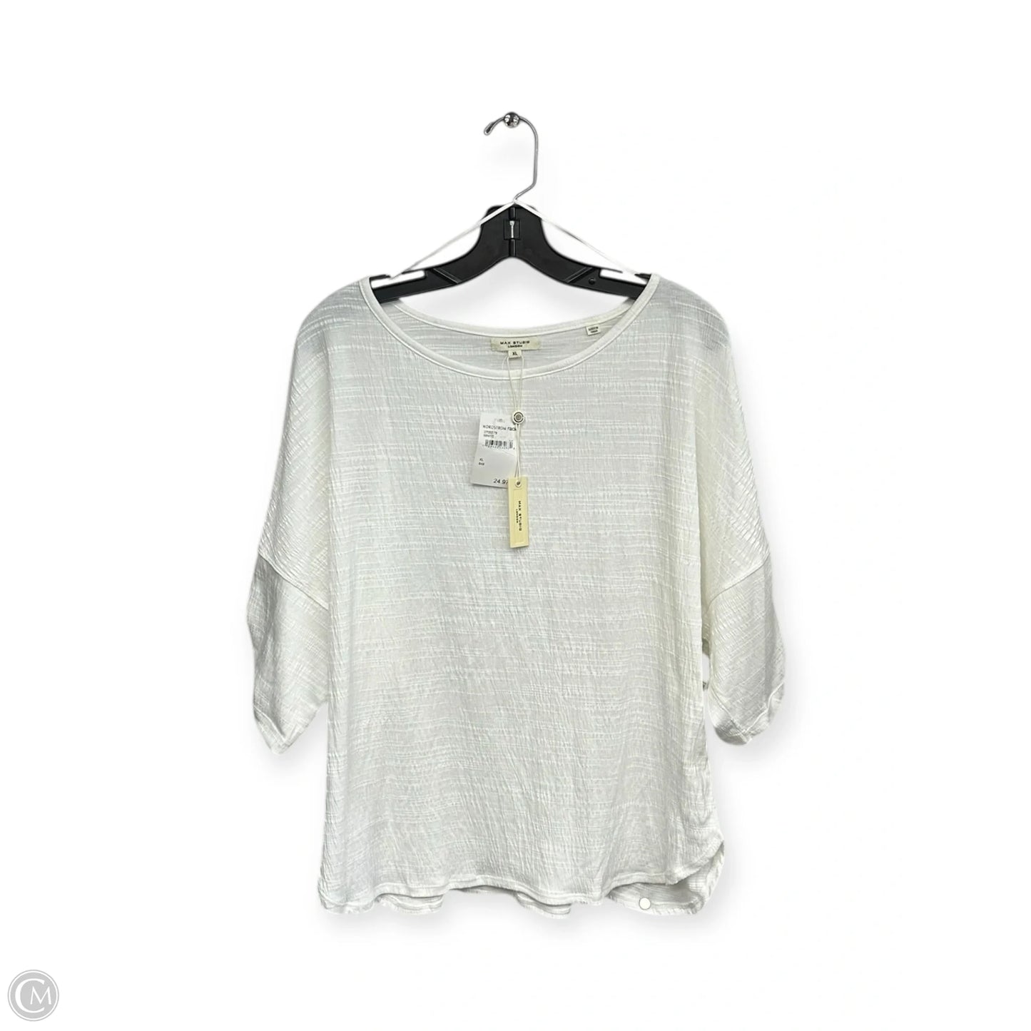 Top Short Sleeve By Max Studio In White, Size: Xl