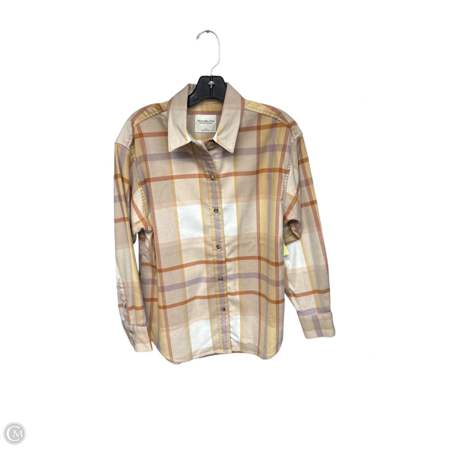 Top Long Sleeve By Abercrombie And Fitch In Plaid Pattern, Size: S