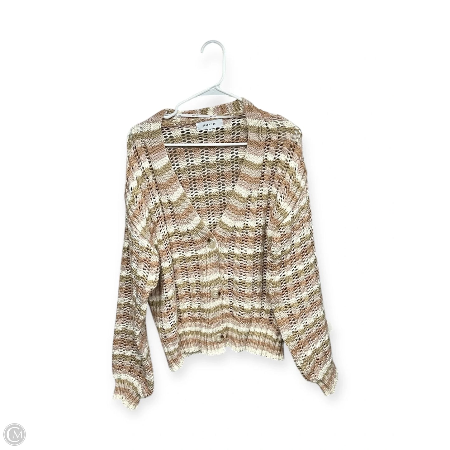 Sweater Cardigan By John + Jenn In Striped Pattern, Size: S