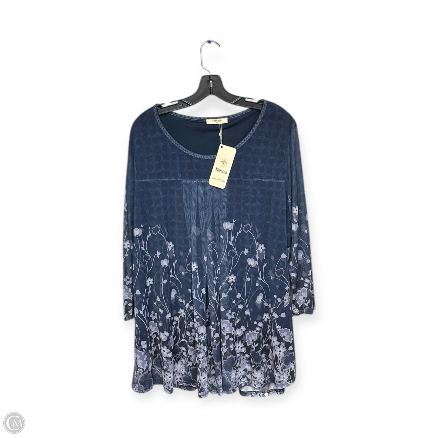 Top Long Sleeve By Timeson In Blue, Size: Xxl