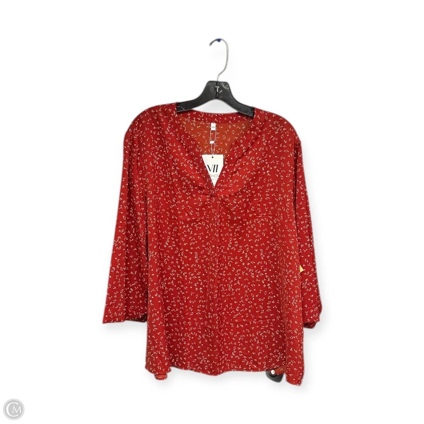Top Long Sleeve By Clothes Mentor In Red, Size: 2x