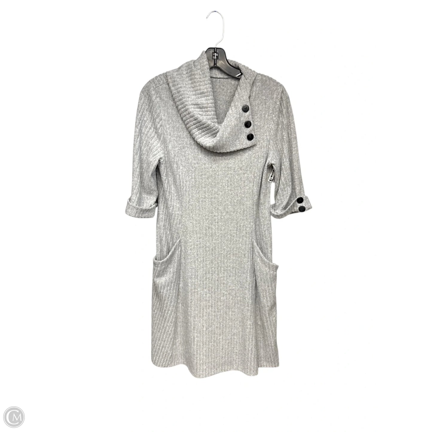 Dress Sweater By Clothes Mentor In Grey, Size: L