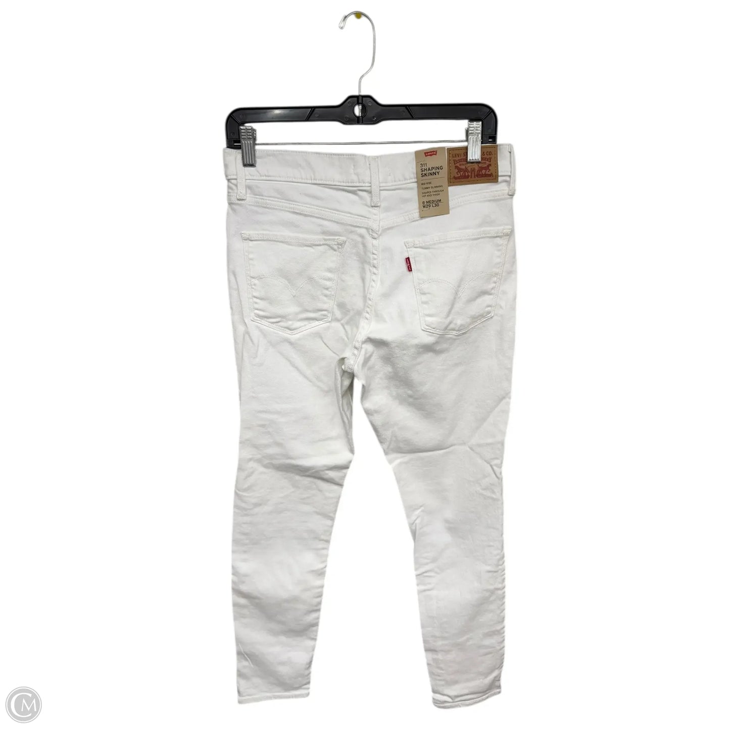 Jeans Skinny By Levis In White Denim, Size: 8