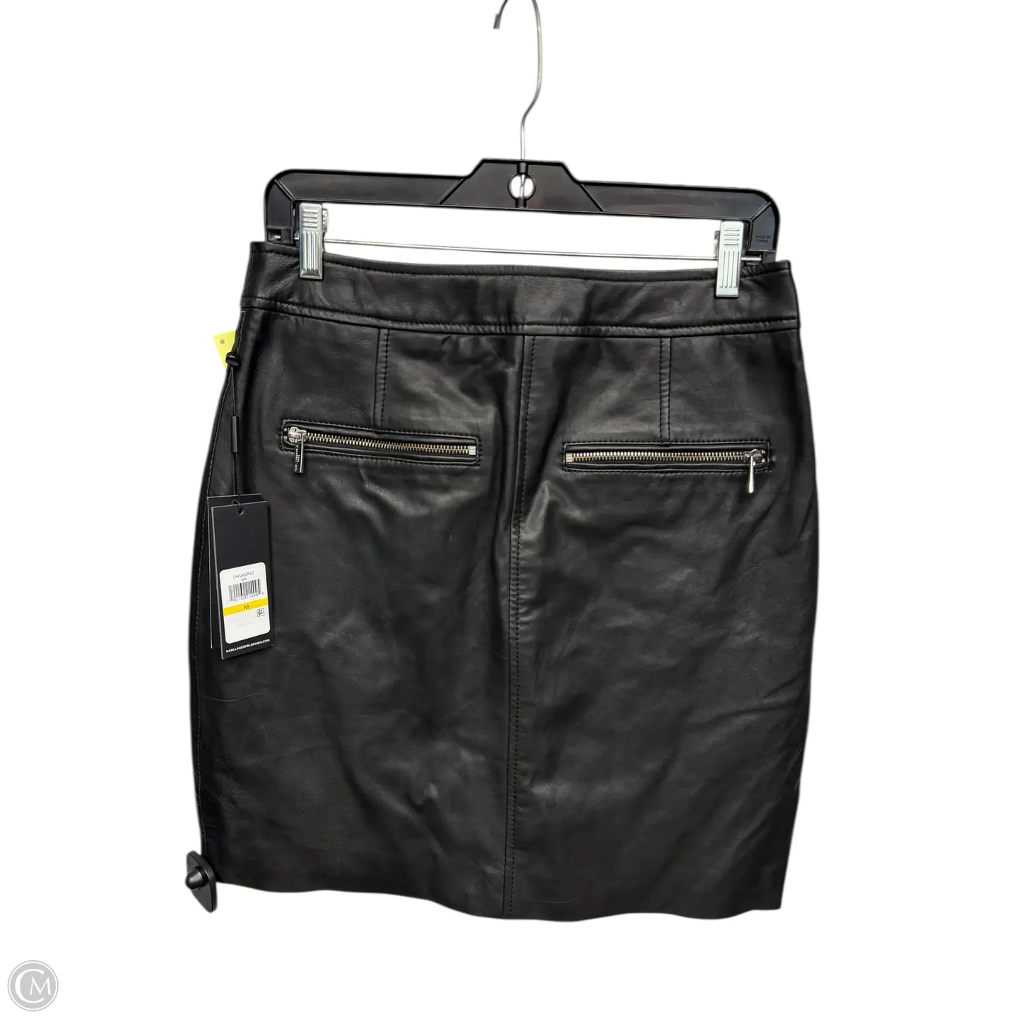 Skirt Designer By Karl Lagerfeld In Black & Silver, Size: M