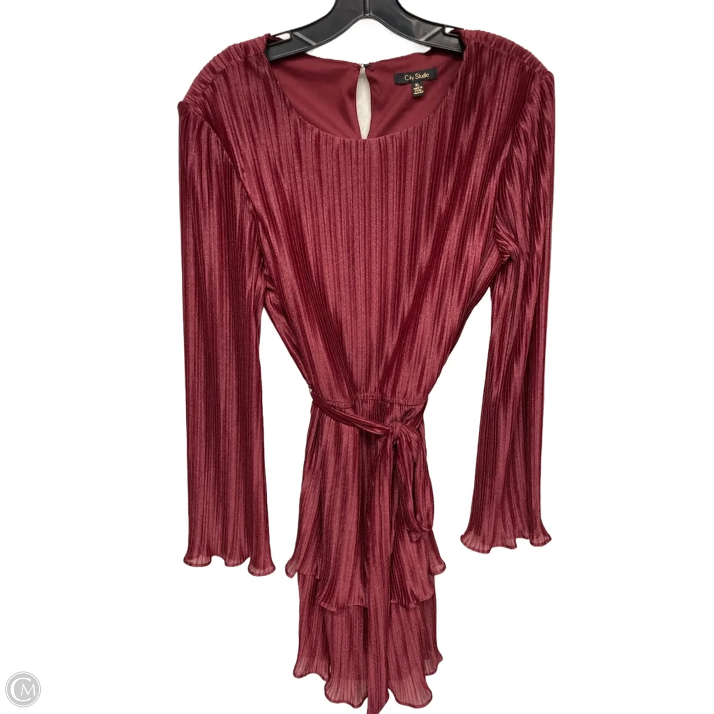 Dress Party Midi By City Studio In Maroon, Size: Xl