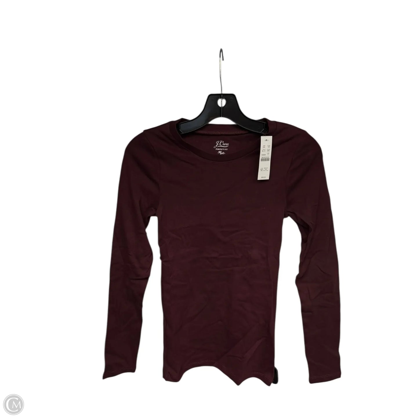 Top Long Sleeve Basic By J. Crew In Maroon, Size: S