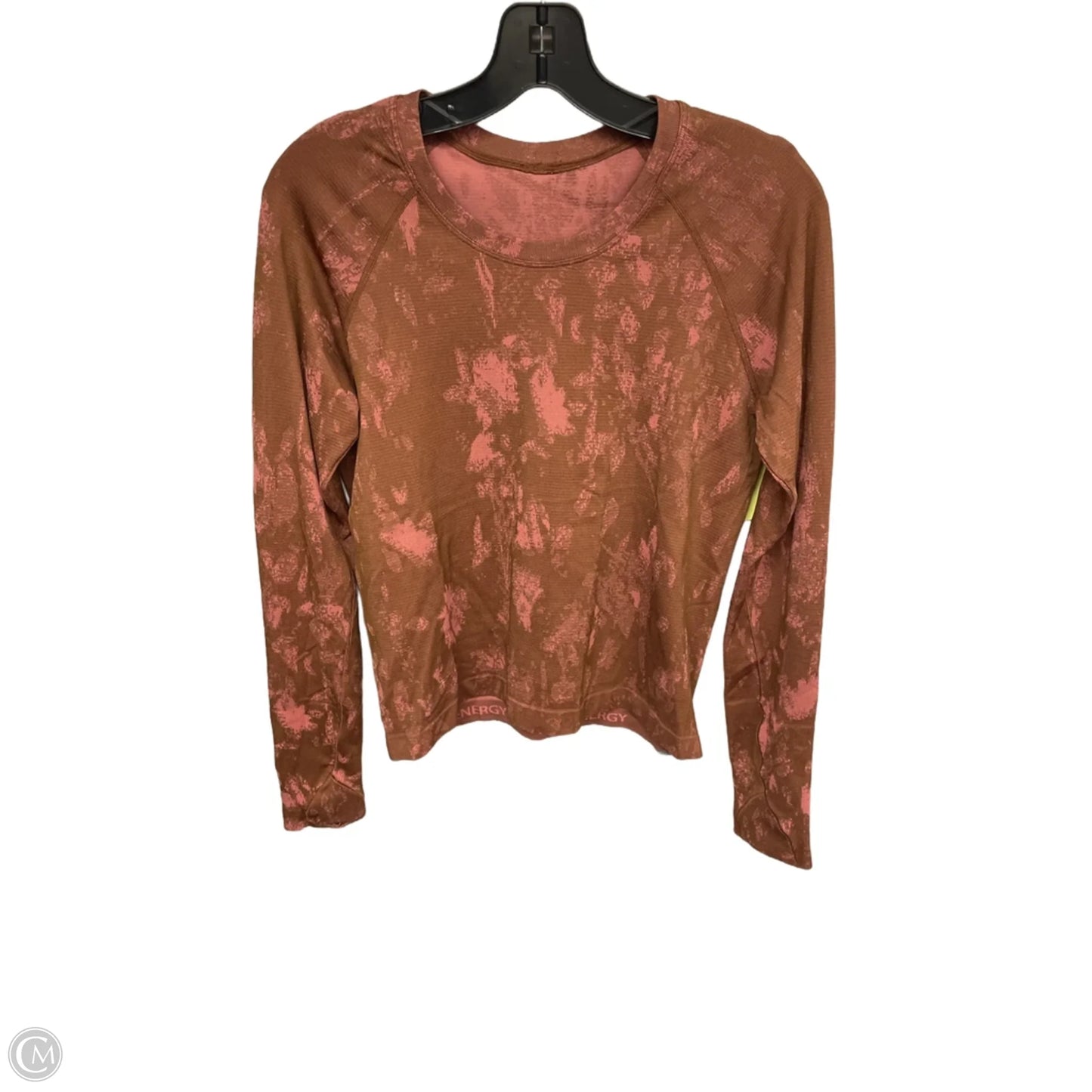 Athletic Top Long Sleeve Crewneck By Lululemon In Brown & Pink, Size: 8