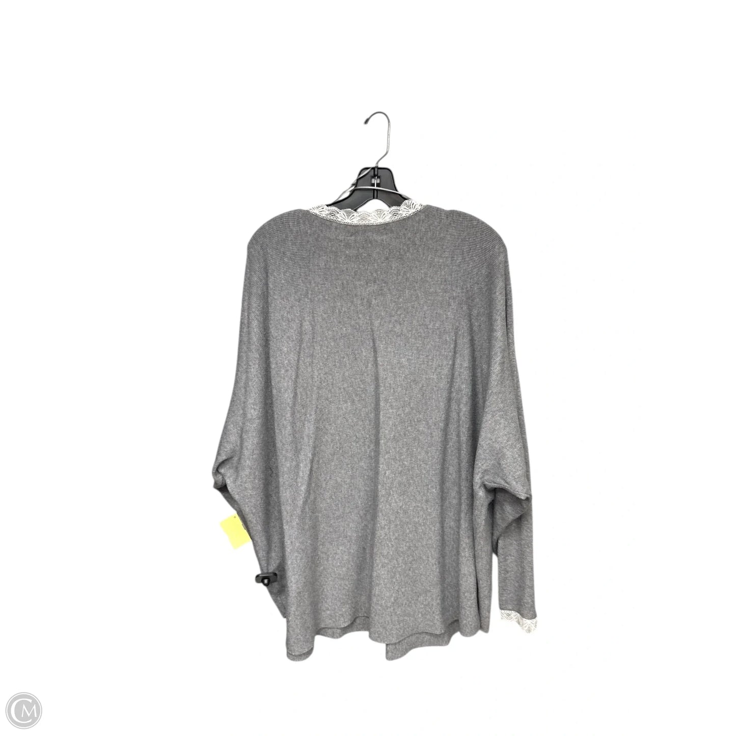 Top Long Sleeve By Sioni In Grey & White, Size: 3x