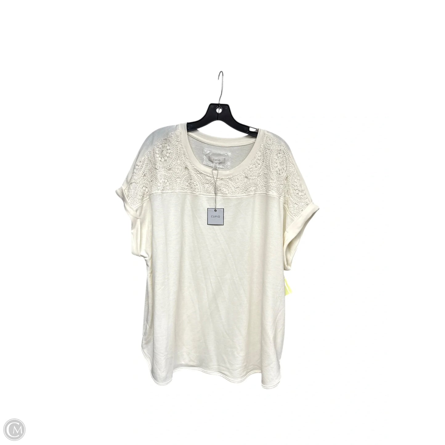 Top Short Sleeve By Cupio In Cream, Size: 1x