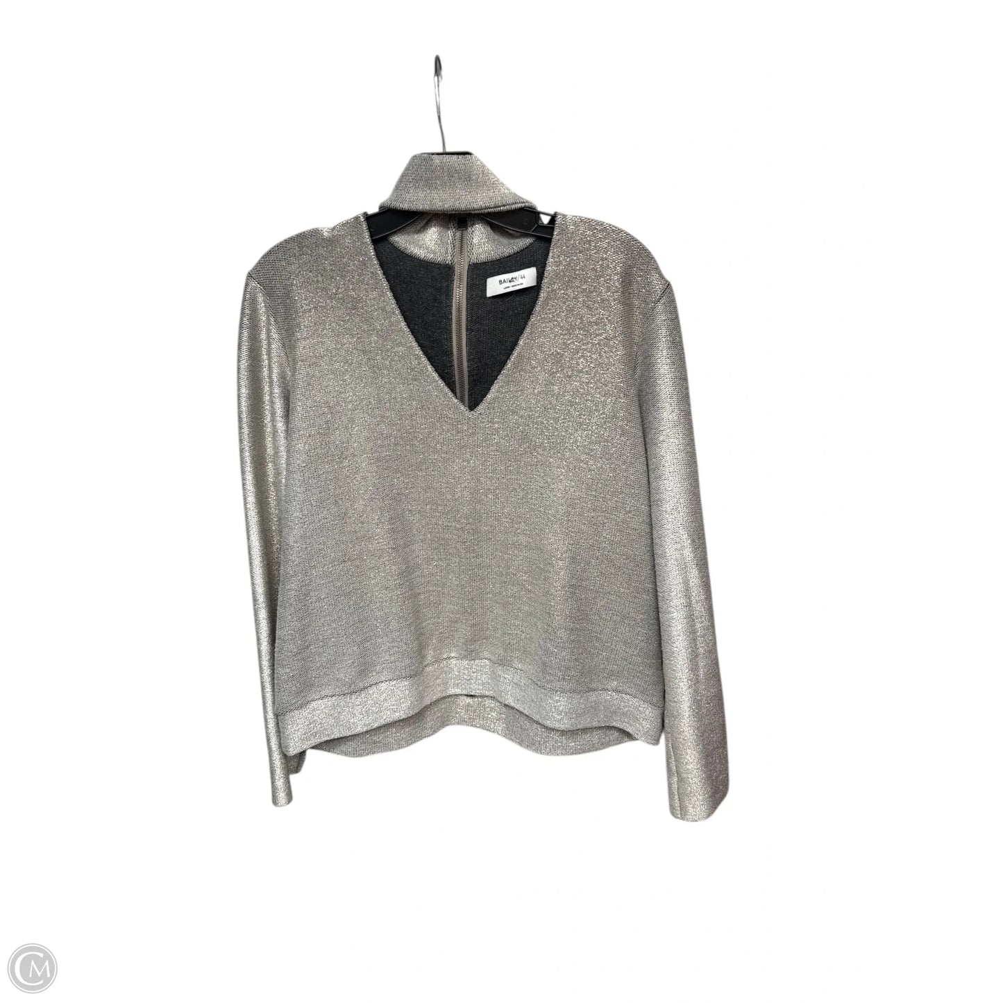 Top Long Sleeve By Bailey 44 In Silver, Size: L