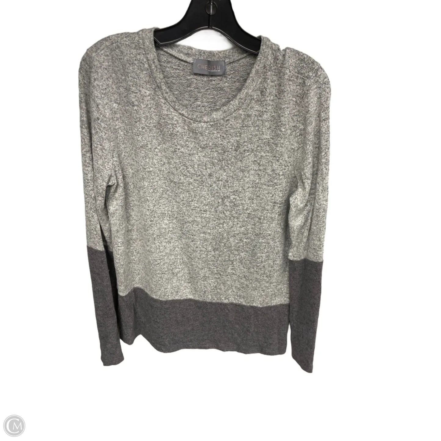 Top Long Sleeve By Cherish In Grey, Size: L