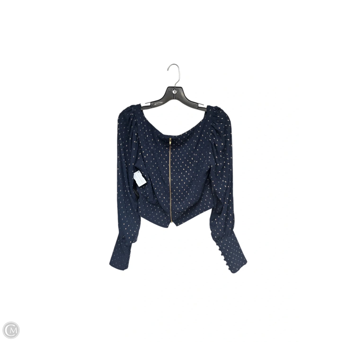 Blouse Long Sleeve By Cmc In Blue & Gold, Size: S