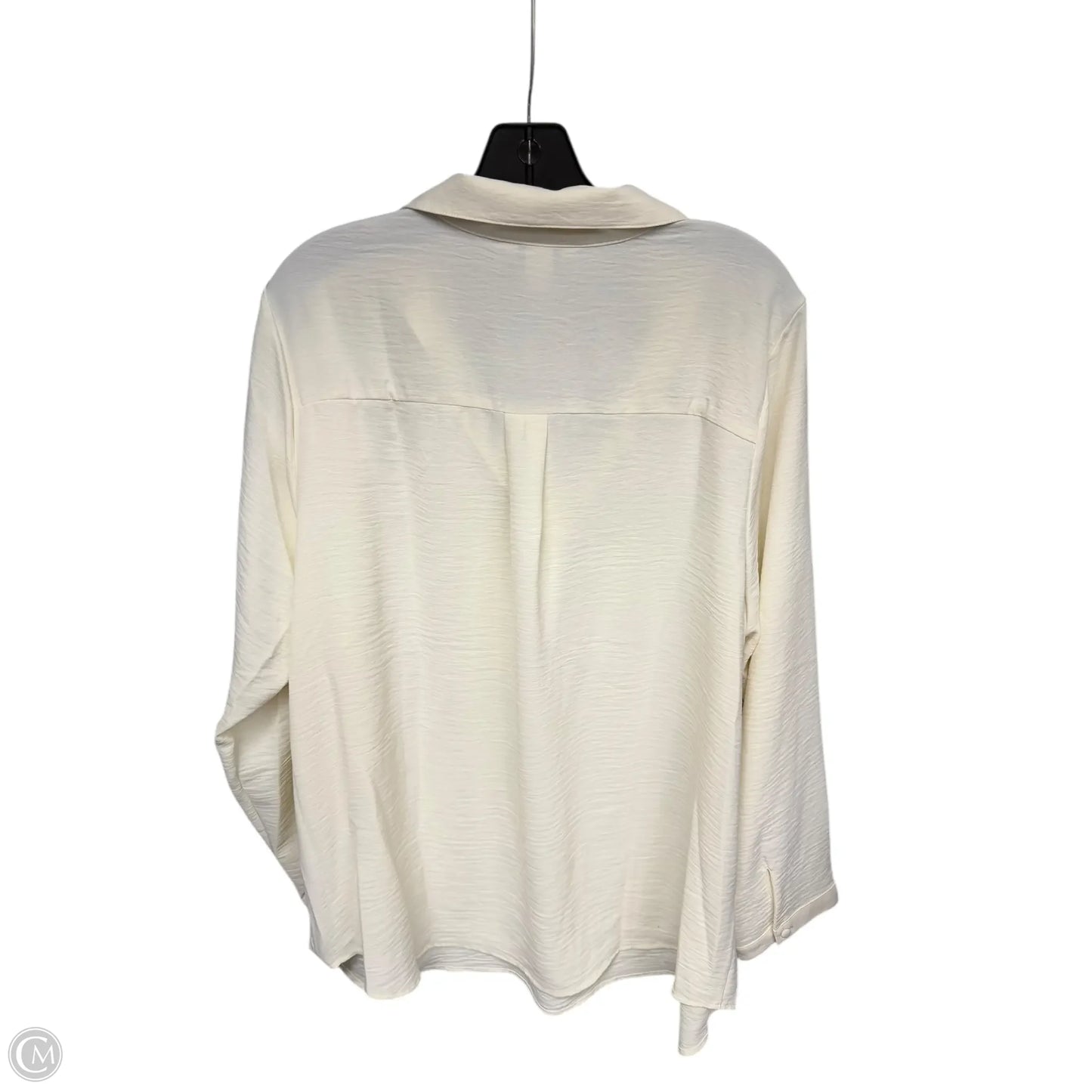 Blouse Long Sleeve By Cj Banks In Cream, Size: 1x