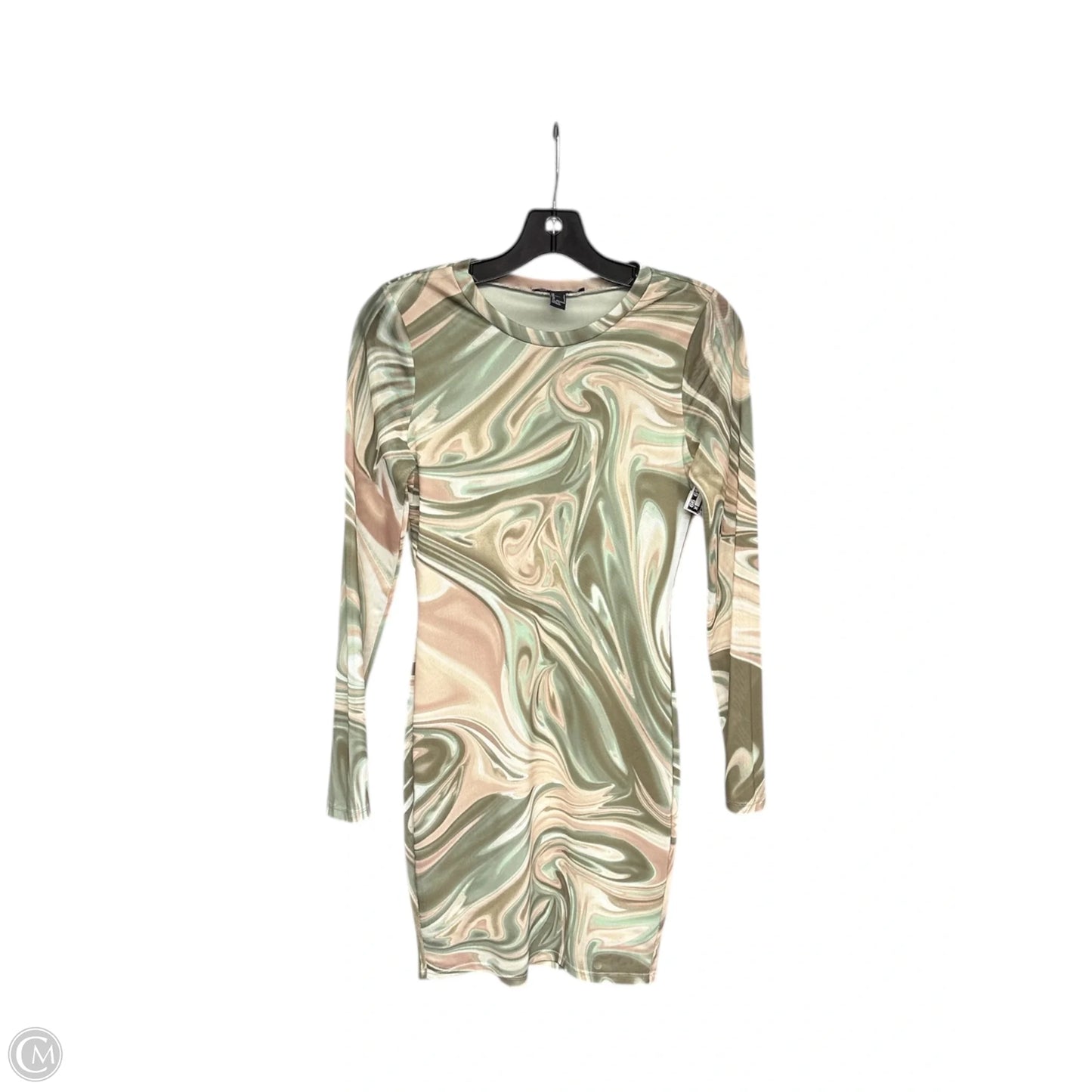 Dress Casual Midi By Forever 21 In Green & Pink, Size: S