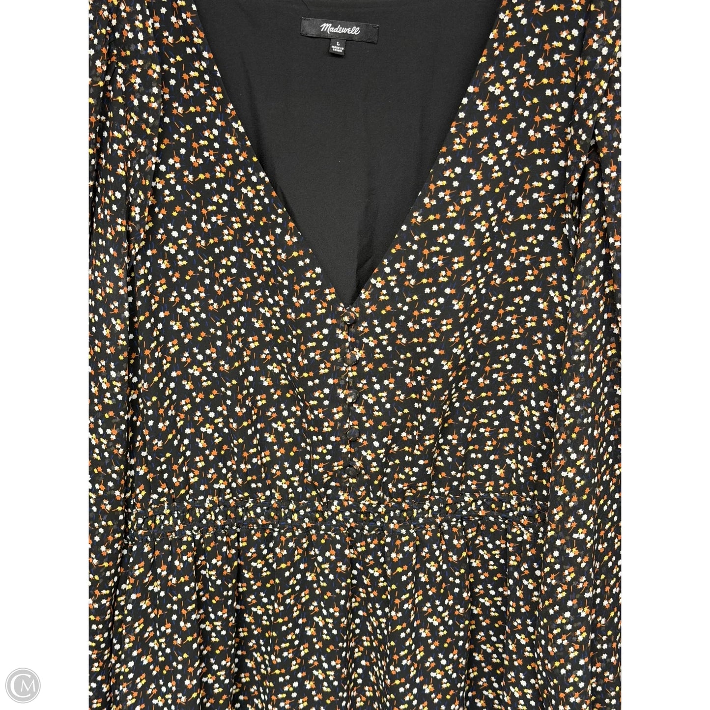 Dress Casual Midi By Madewell In Floral Print, Size: L