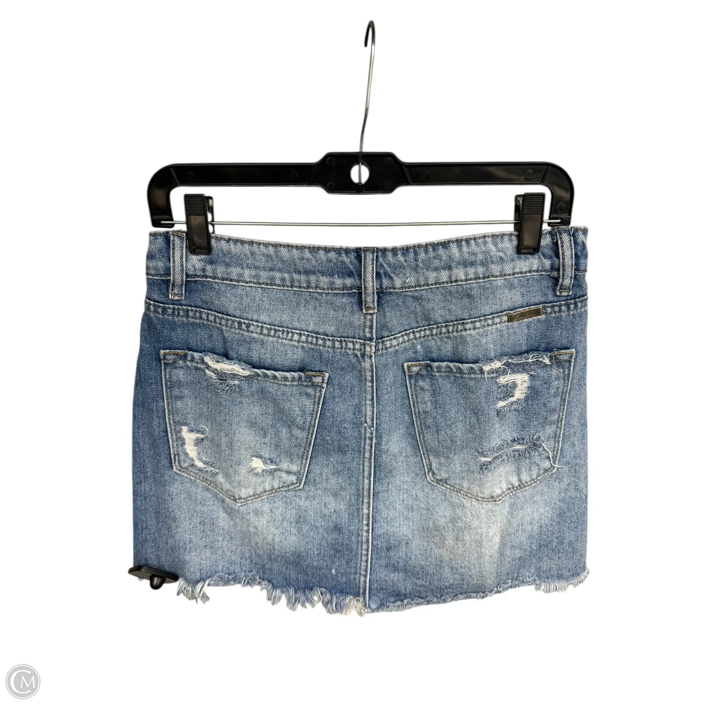 Skirt Mini & Short By Kancan In Blue Denim, Size: L