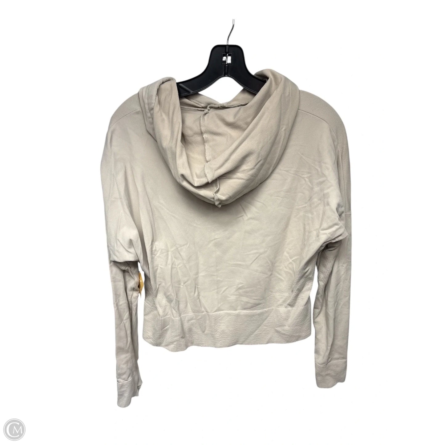 Athletic Top Long Sleeve Hoodie By Gym Shark In Beige, Size: Xs
