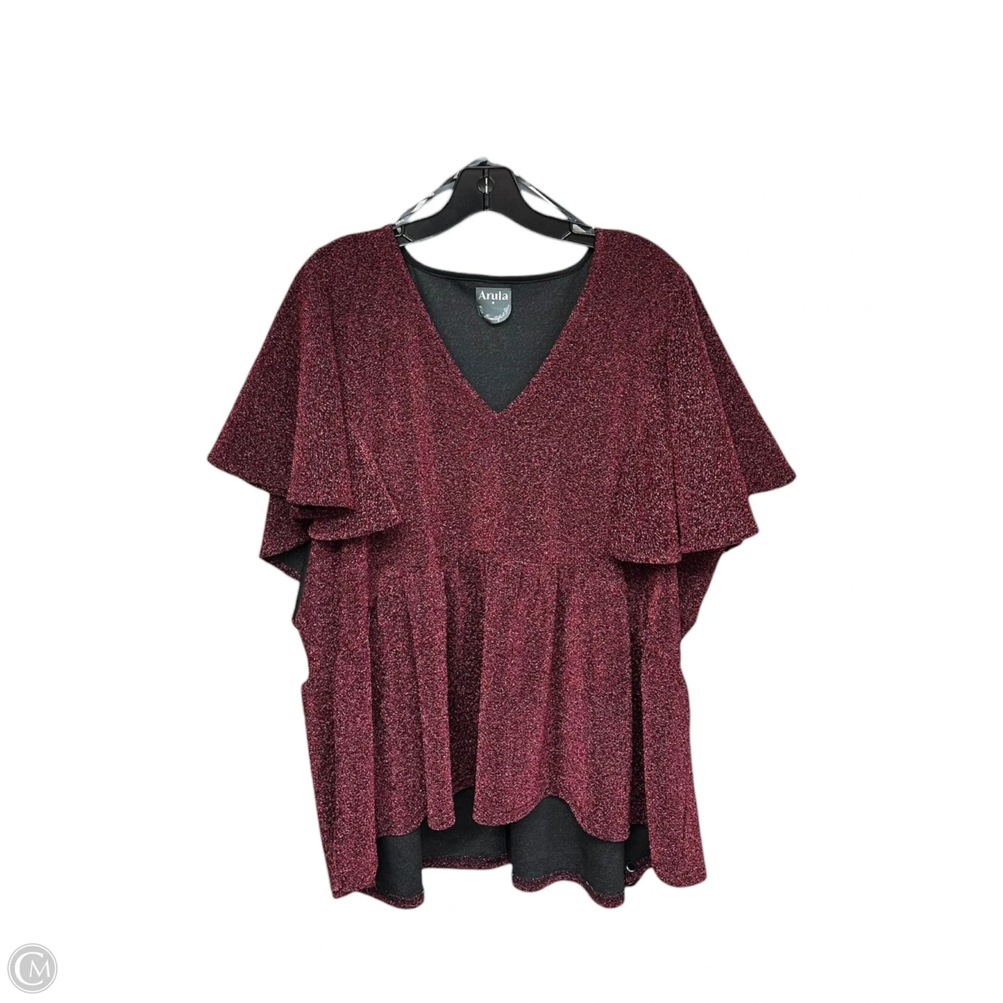 Top Short Sleeve By Arula In Red, Size: 1x