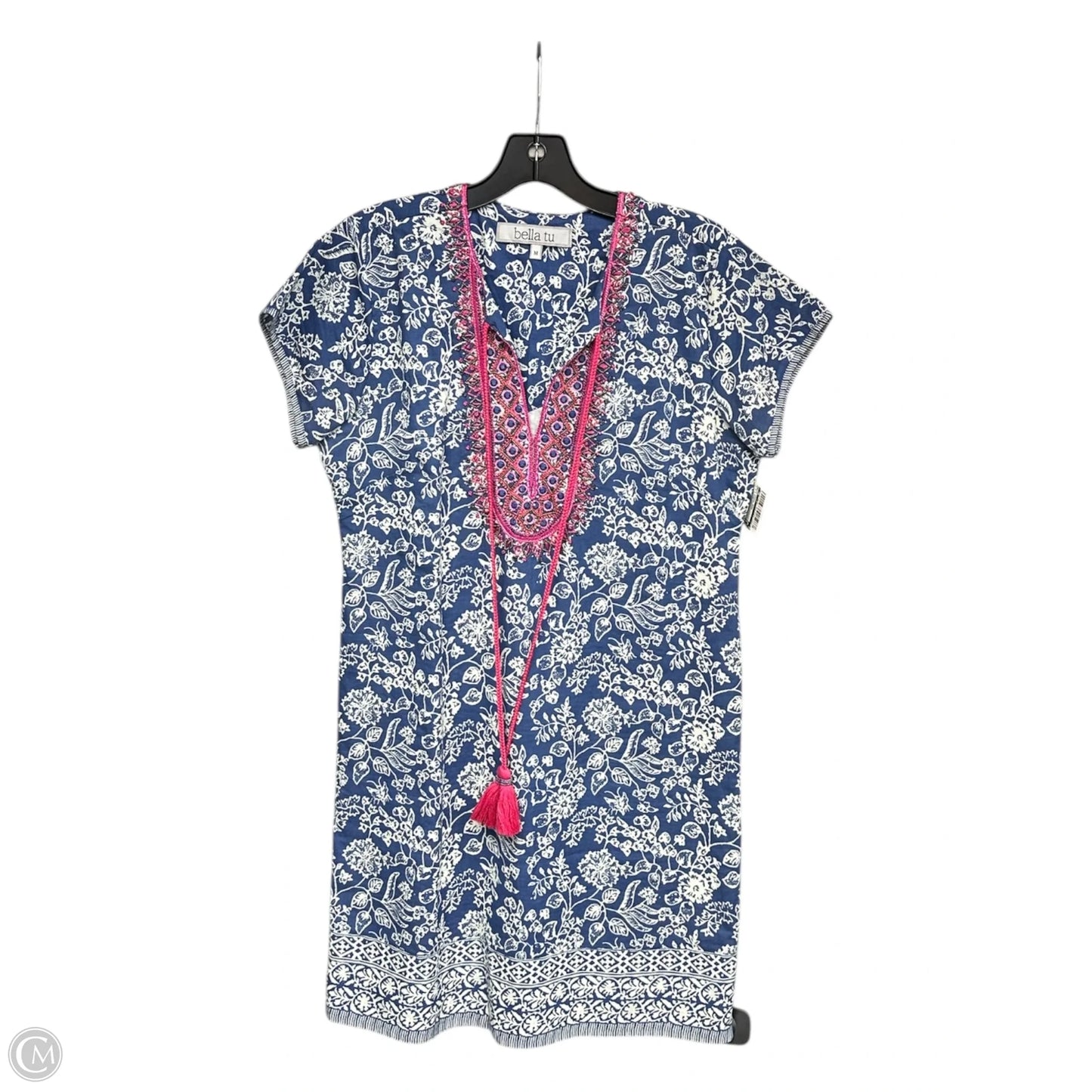 Dress Casual Midi By Cmb In Blue & Pink, Size: M
