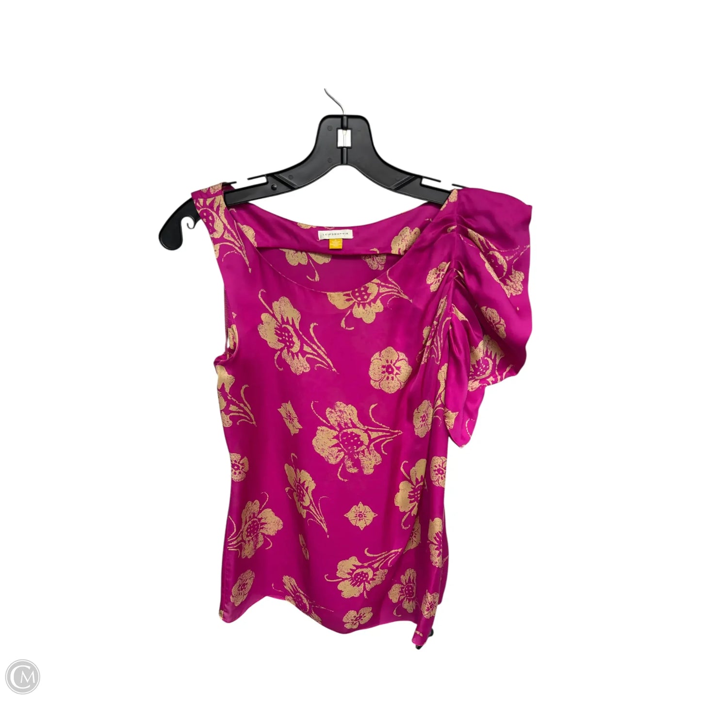 Top Short Sleeve By Leifsdottir In Cream & Pink, Size: 4