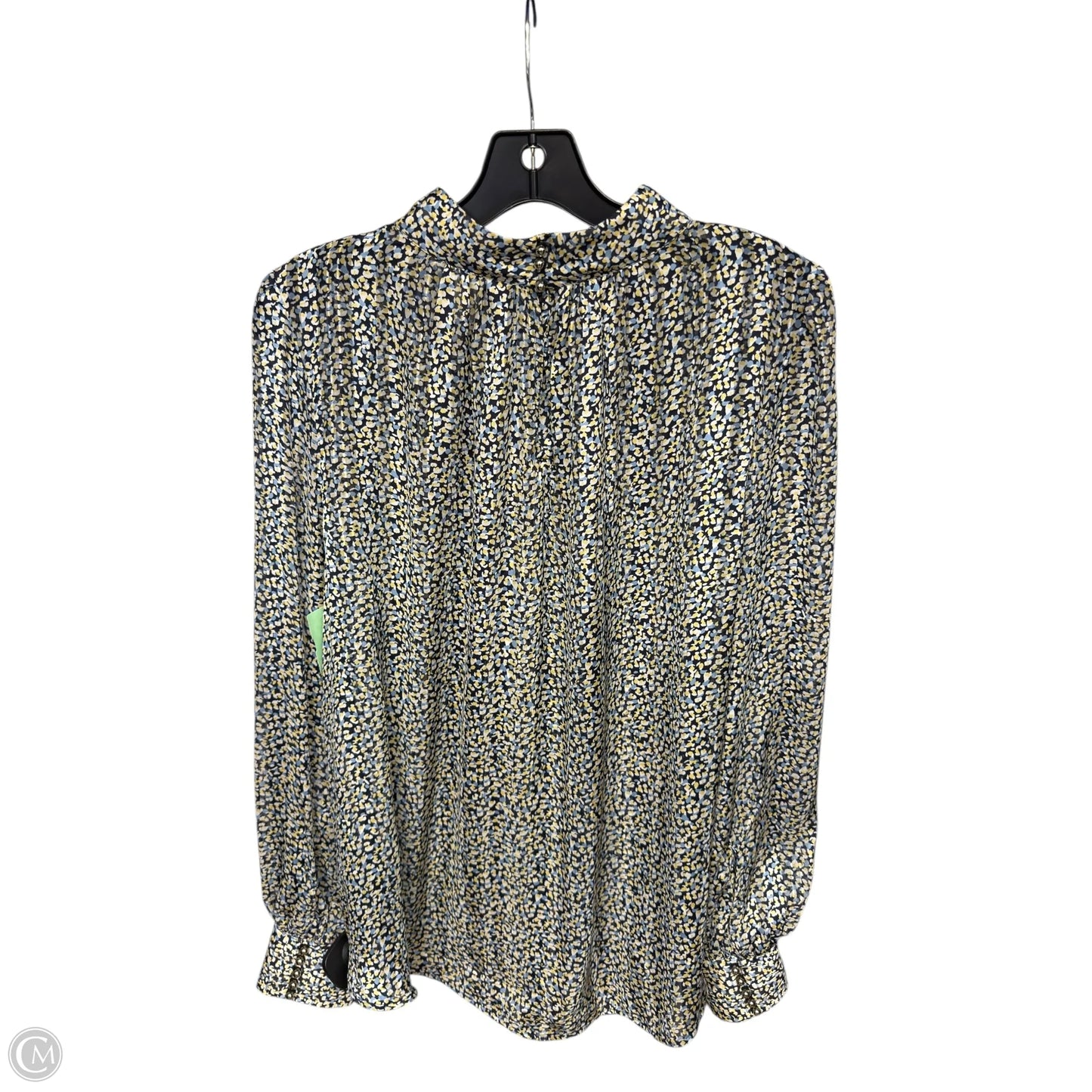 Blouse Long Sleeve By H&m In Blue & Yellow, Size: L