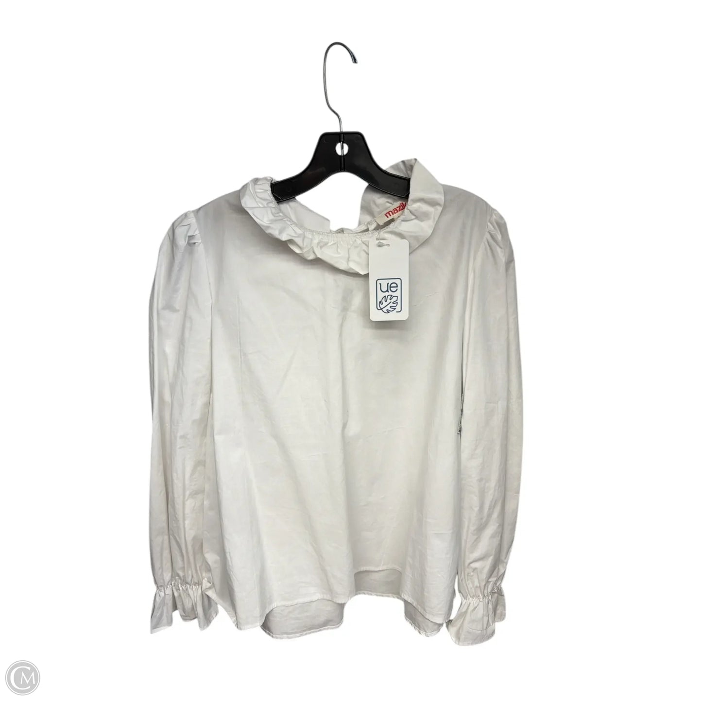 Top Long Sleeve By Mazik In White, Size: L
