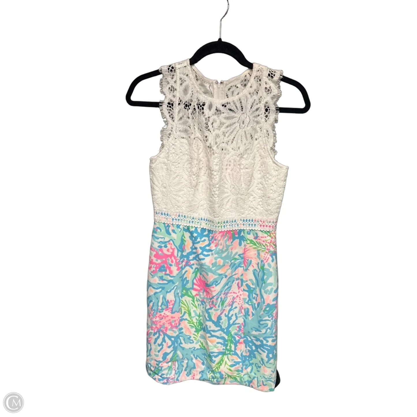 Dress Party Midi By Lilly Pulitzer In White & Blue, Size: 2
