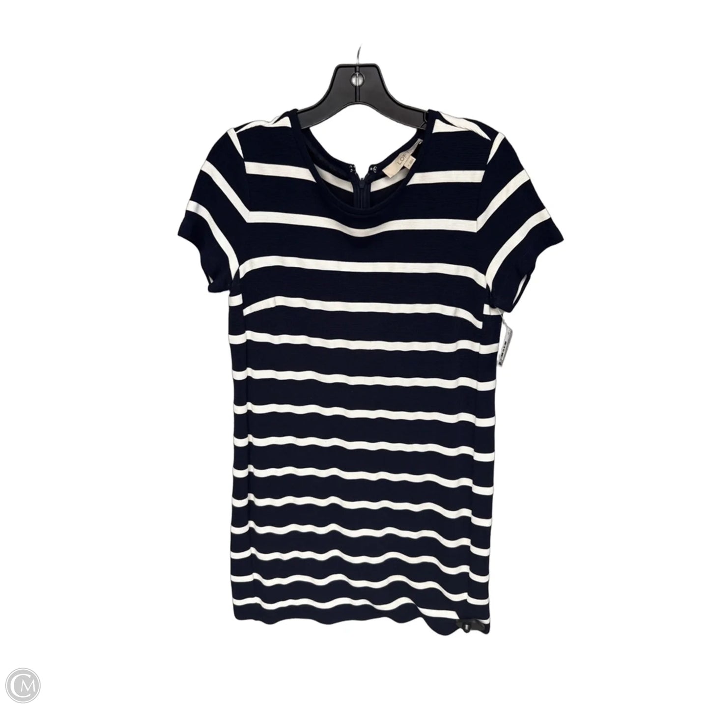 Dress Casual Midi By Loft In Striped Pattern, Size: M