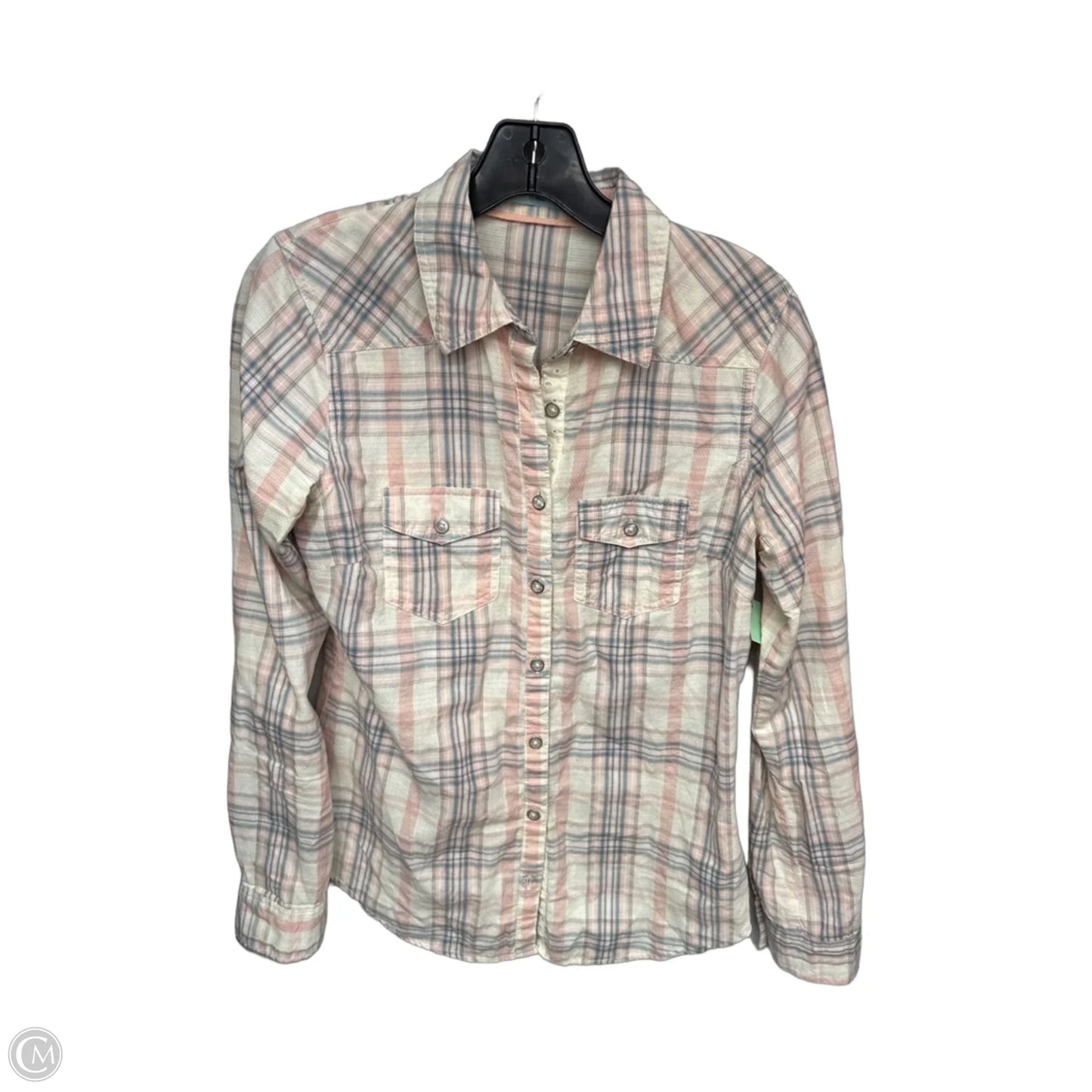 Top Long Sleeve By Maurices In Plaid Pattern, Size: S