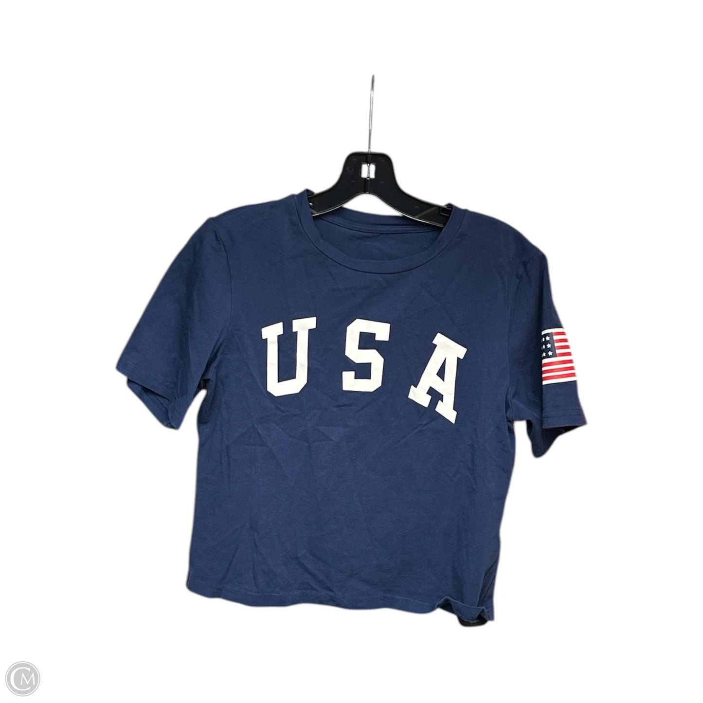 Top Short Sleeve Basic By Clothes Mentor In Blue & Red & White, Size: S