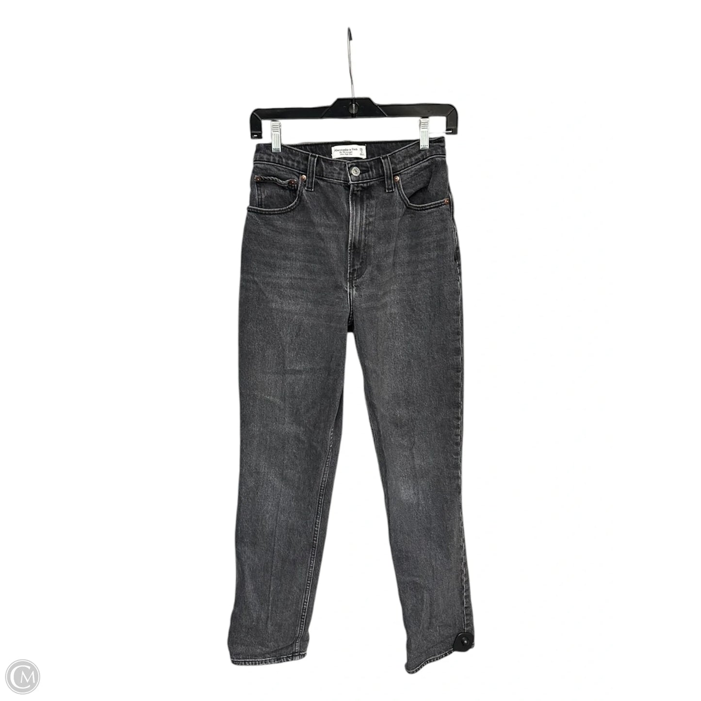 Jeans Straight By Abercrombie And Fitch In Black Denim, Size: 2