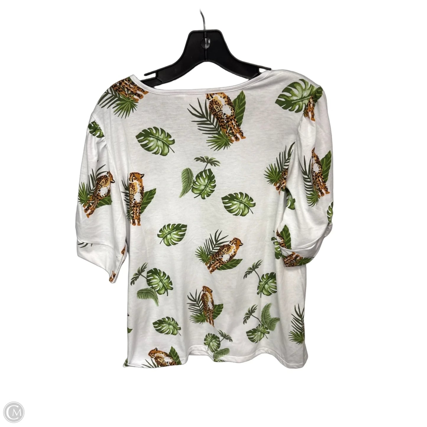 Top Short Sleeve By Cmf In Animal Print, Size: L