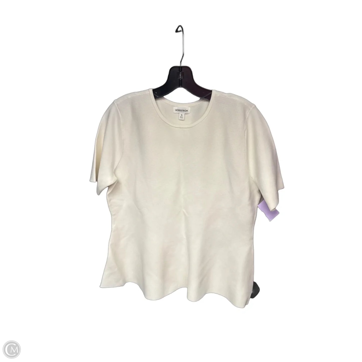 Top Short Sleeve By Nordstrom In Cream, Size: Xl
