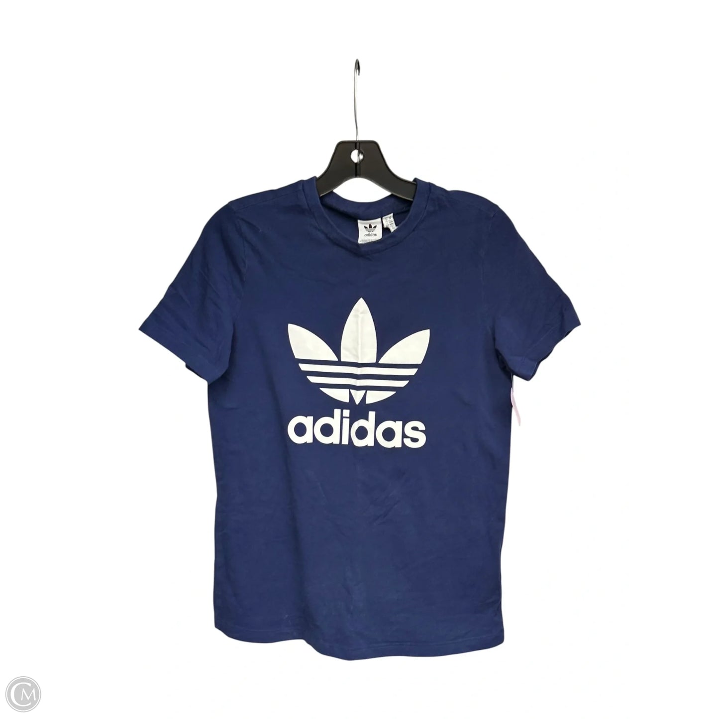 Athletic Top Short Sleeve By Adidas In Navy, Size: M