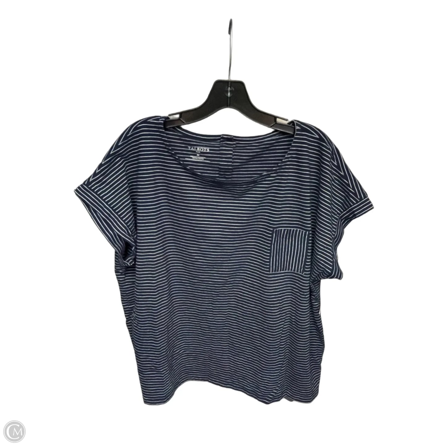 Top Short Sleeve By Talbots In Striped Pattern, Size: 3x