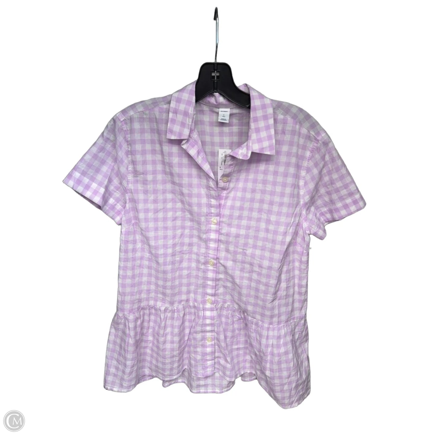 Top Short Sleeve By Old Navy In Checkered Pattern, Size: S
