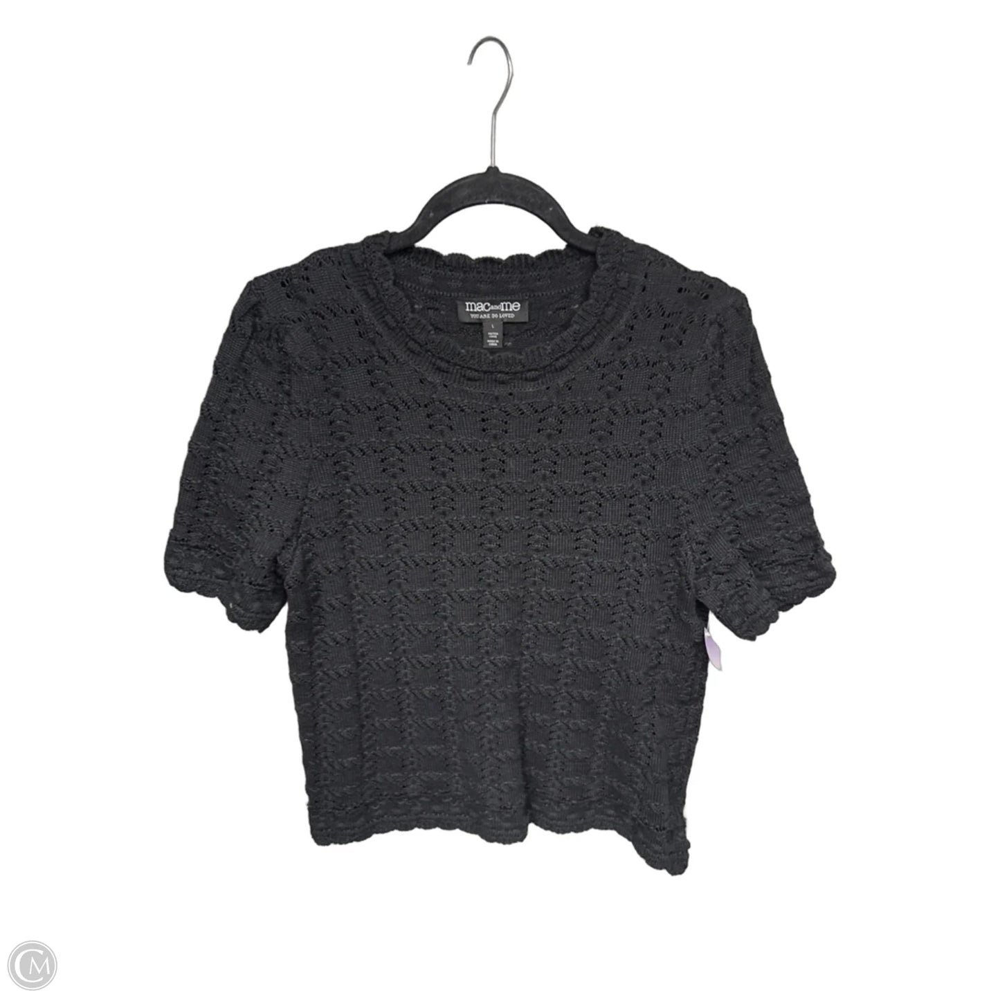 Top Short Sleeve By Clothes Mentor In Black, Size: L