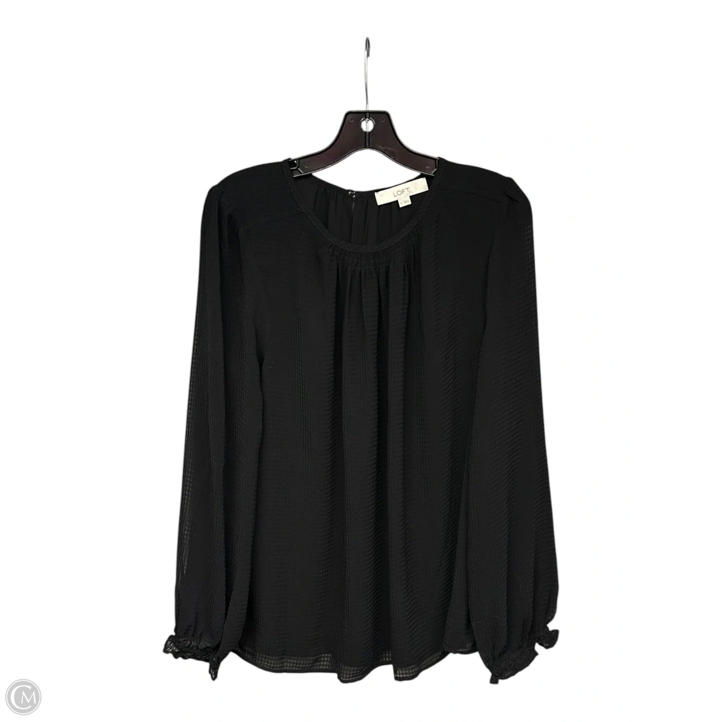 Blouse Long Sleeve By Loft In Black, Size: Xl