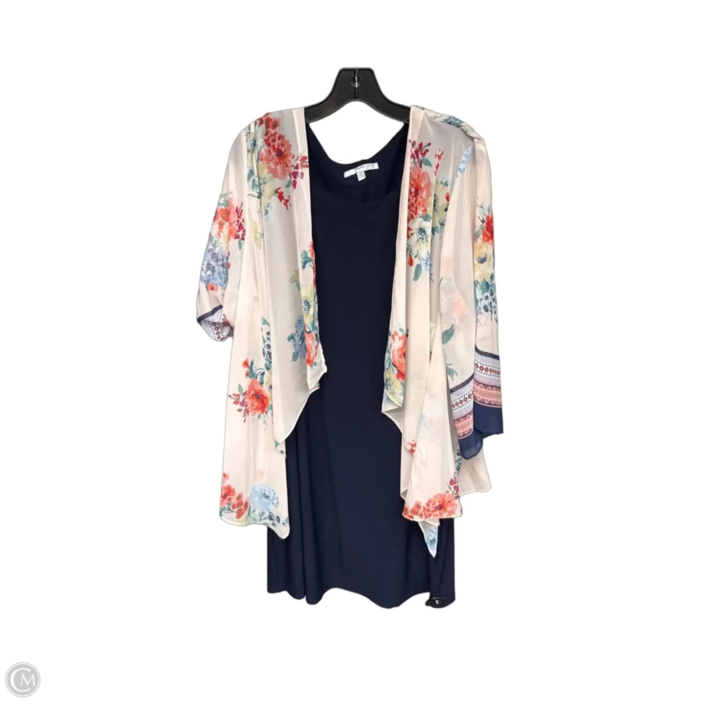 Dress Party Midi By Studio 1 In Blue & Orange, Size: 3x