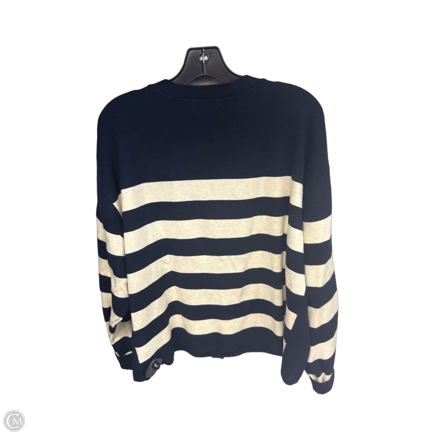 Sweater Cardigan By Clothes Mentor In Striped Pattern, Size: Xl