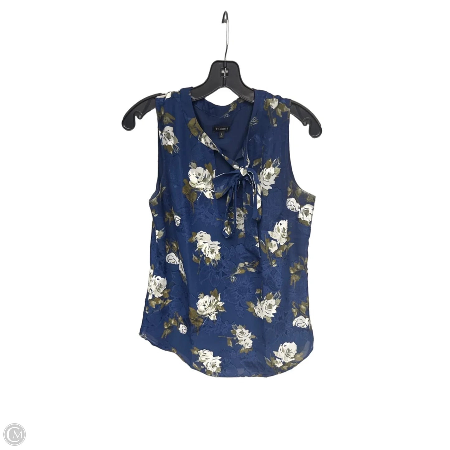Top Sleeveless By Talbots In Blue & White, Size: S