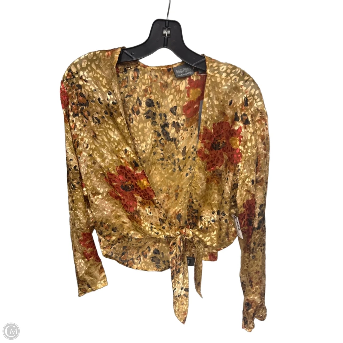 Top Long Sleeve By Additions By Chicos In Orange