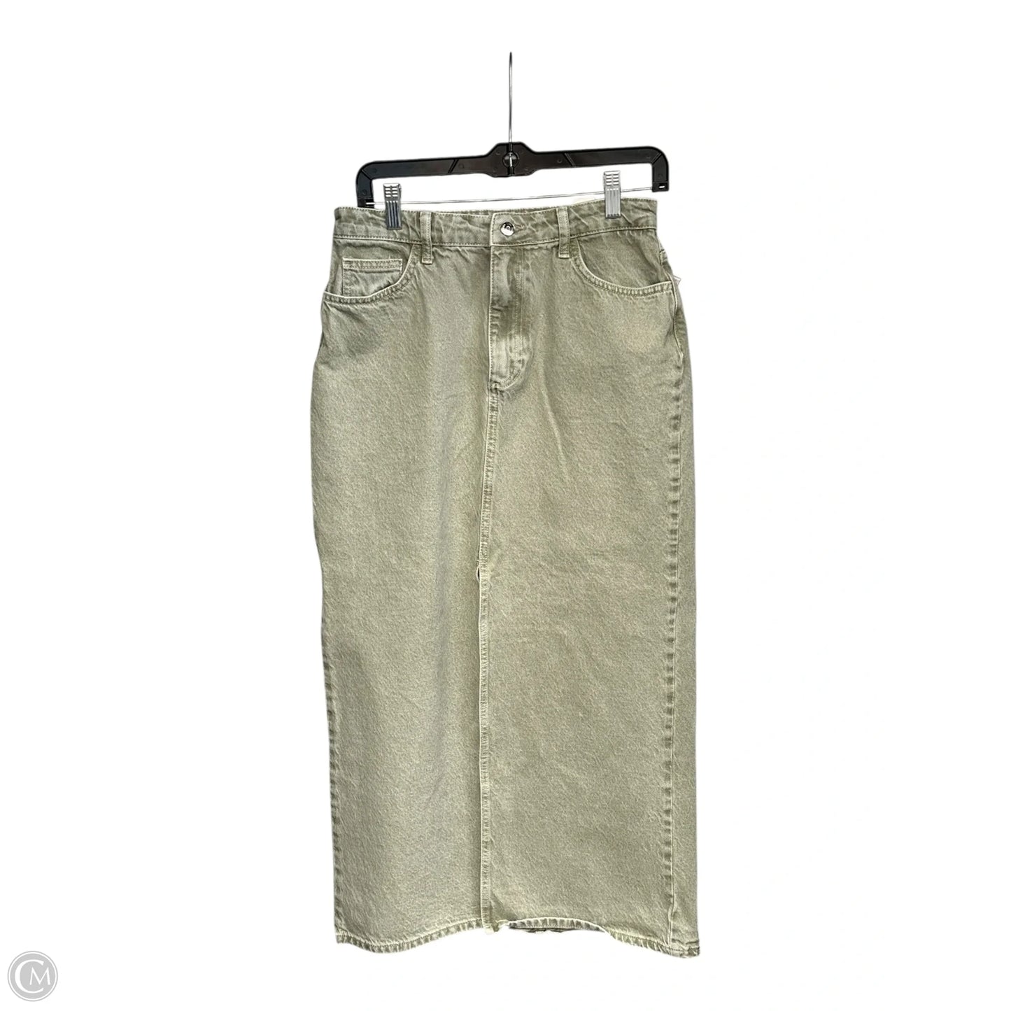 Skirt Maxi By Zara In Green Denim, Size: M