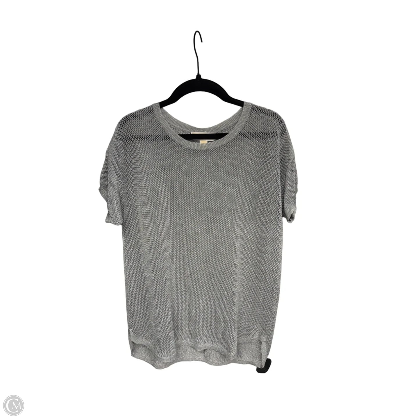 Top Short Sleeve Designer By Michael Kors In Silver, Size: M