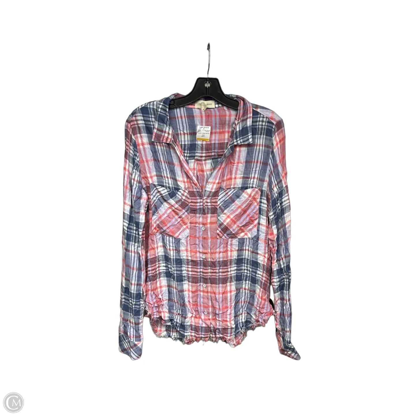 Top Long Sleeve By Cloth & Stone In Blue & Red, Size: S