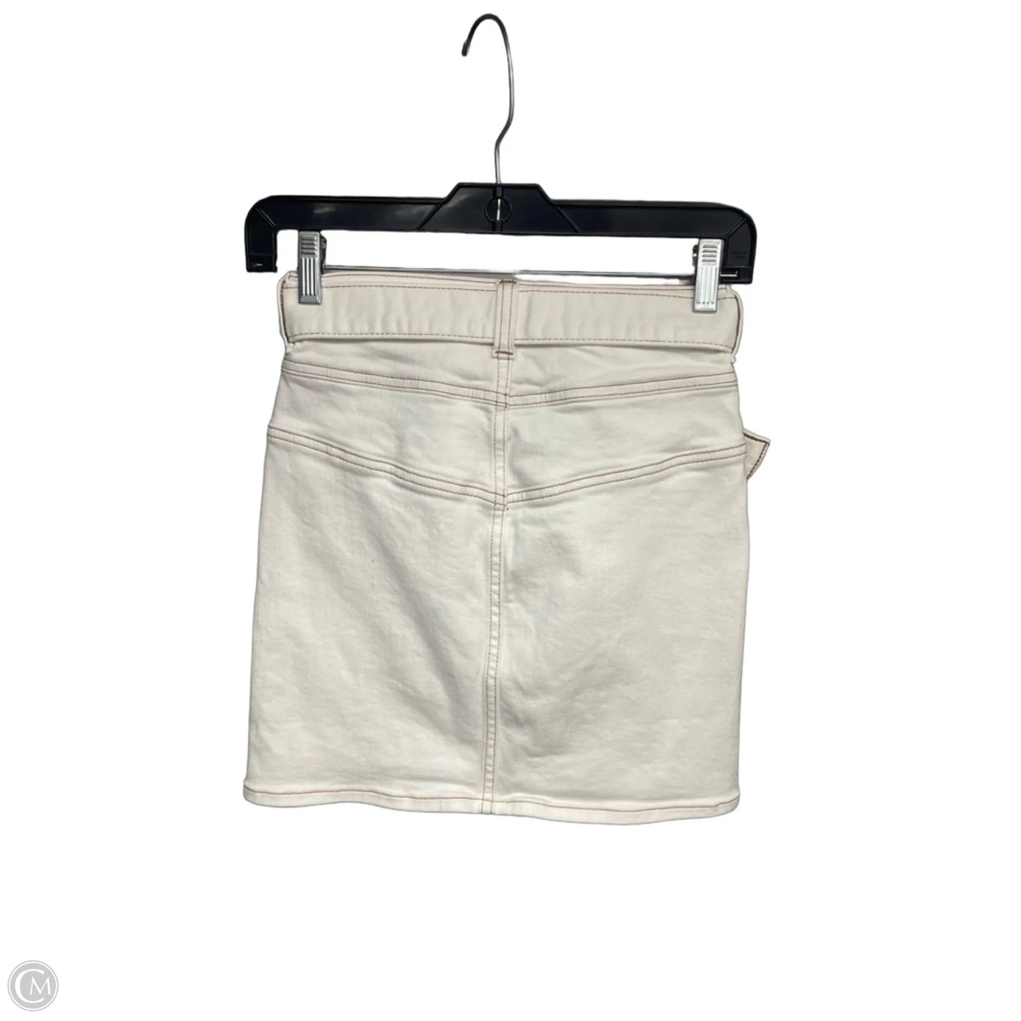 Skirt Midi By Express In White Denim, Size: Xxs