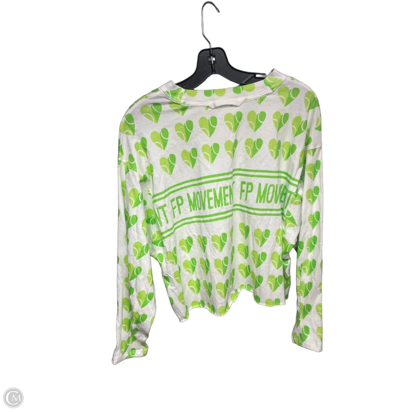 Athletic Top Long Sleeve Crewneck By Free People In Green & White, Size: Xs